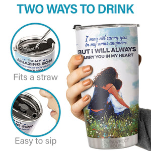 La vie ne consiste pas à attendre que l'orage passe, mais à apprendre à danser sous la pluie - Tumbler - À mon fils, cadeau pour fils, cadeau de maman pour fils, cadeau d'anniversaire pour fils