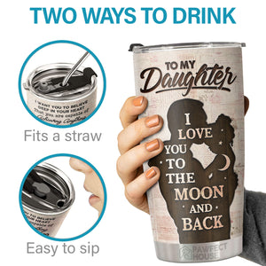 Soit tu gagnes, soit tu apprends, vas-y et vise le ciel - Tumbler - À ma fille, cadeau pour fille, cadeau de papa pour fille, cadeau d'anniversaire pour fille