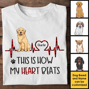 C'est ainsi que mon cœur bat ! Cadeau pour les amoureux des chiens, t-shirt unisexe personnalisé, sweat à capuche