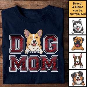 Dog Mom And Dog Dad Red Stripe - Gift for Dog Lovers, Gift For Dog Mom - Personalized Unisex T-Shirt, Hoodie.