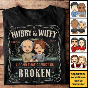 Mari et femme, il existe un lien qui ne peut être brisé - T-shirt unisexe personnalisé, sweat à capuche, sweat-shirt - Cadeau pour couple, mari et femme, anniversaire, fiançailles, mariage, cadeau de mariage