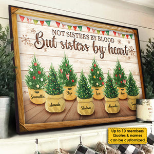 Not Sisters By Blood But Sisters By Heart - Personalized Horizontal Poster.