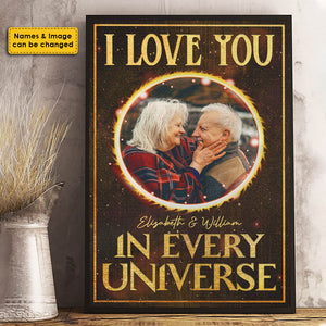 Je t'aime dans tous les univers - Télécharger une image, cadeau pour couple, mari et femme, affiche verticale personnalisée
