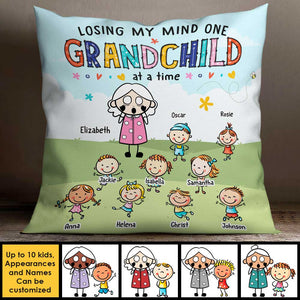 Je perds la tête, un petit-enfant à la fois - Cadeau pour grand-mère, oreiller personnalisé (coussin inclus)