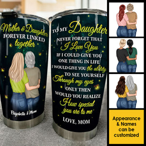 Mère et fille liées à jamais - Verre personnalisé - Cadeau pour fille