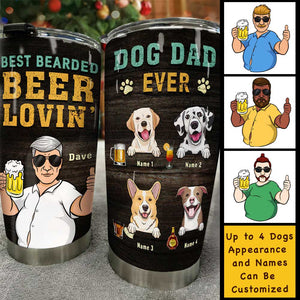 Meilleur amateur de bière barbu - Cadeau pour papa, verre personnalisé