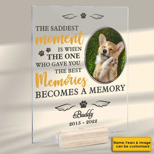 Tu m'as laissé de merveilleux souvenirs - Plaque acrylique personnalisée - Télécharger une image, un cadeau commémoratif ou un cadeau de condoléances