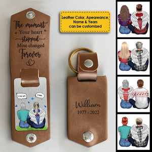 Votre perte a changé mon cœur - Porte-clés personnalisé en cuir PU - Cadeau commémoratif, cadeau de condoléances