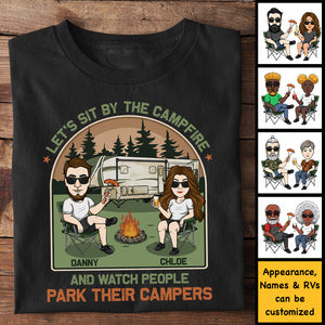 Regardez les gens garer leurs camping-cars - T-shirt unisexe personnalisé, sweat à capuche, sweat-shirt - Cadeau pour couple, mari, femme, anniversaire, fiançailles, mariage, mariage, cadeau de camping