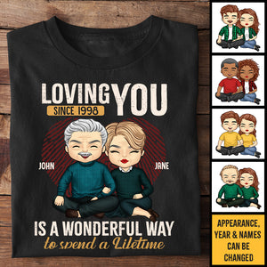 Loving You Is A Wonderful Way - Personalized Unisex T-Shirt, Hoodie, Sweatshirt - Gift For Couple, Husband Wife, Anniversary, Engagement, Wedding, Marriage Gift