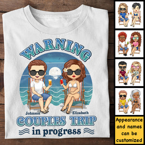 Voyage en couple en cours - T-shirt unisexe personnalisé, sweat à capuche, sweat-shirt - Cadeau pour couple, mari et femme, anniversaire, fiançailles, mariage, cadeau de mariage