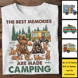 Les meilleurs souvenirs se créent en camping - T-shirt unisexe personnalisé, sweat à capuche - Cadeau pour les couples, cadeau pour les amateurs de camping