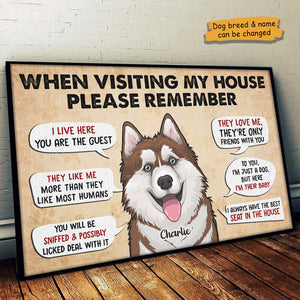 When Visiting Our Home Please Remember - Personalized Horizontal Poster.