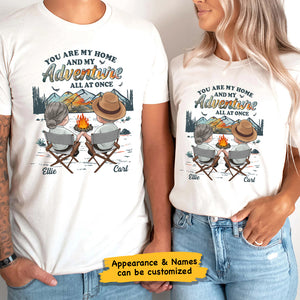 Tu es ma maison et mon aventure à la fois - T-shirt unisexe personnalisé, sweat à capuche, sweat-shirt - Cadeau pour couple, mari, femme, anniversaire, fiançailles, mariage, mariage, cadeau de camping