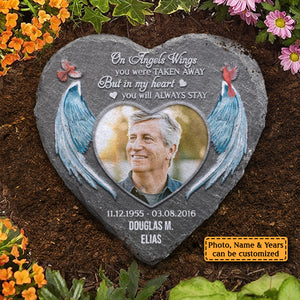 Dans mon cœur, tu resteras toujours - Pierre commémorative personnalisée, pierre tombale humaine - Télécharger une image, cadeau commémoratif, cadeau de sympathie