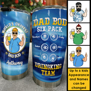 Pack de six verres « Dad Bod », équipe de buveurs - Cadeau pour papa - Verre personnalisé