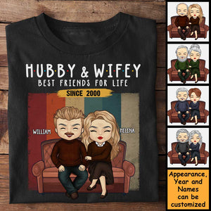 Mari et femme, meilleurs amis pour la vie - T-shirt unisexe personnalisé, sweat à capuche, sweat-shirt - Cadeau pour couple, mari et femme, anniversaire, fiançailles, mariage, cadeau de mariage