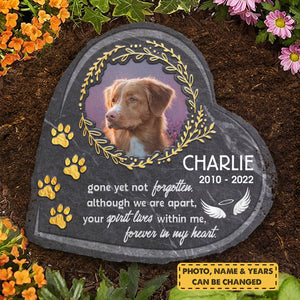 Ton esprit vit à jamais dans mon cœur - Pierre commémorative personnalisée, pierre tombale pour animaux de compagnie - Télécharger une image, cadeau commémoratif, cadeau de condoléances