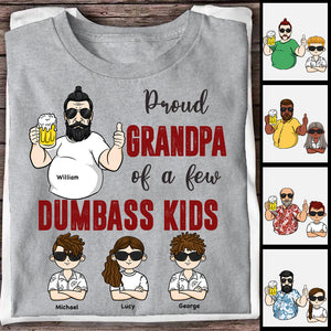 Fier papa d'enfants stupides - T-shirt et sweat à capuche unisexe personnalisé - Cadeau pour papa et grand-père