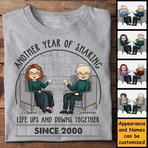 Une autre année à partager la vie ensemble - T-shirt unisexe personnalisé, sweat à capuche, sweat-shirt - Cadeau pour couple, mari et femme, anniversaire, fiançailles, mariage, cadeau de mariage