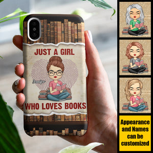 A Girl Who Loves Books - Personalized Phone Case.