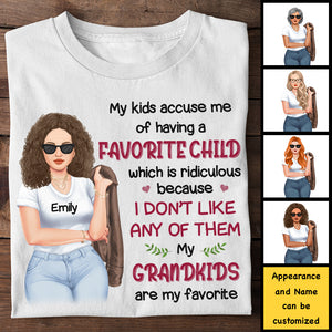 Mes enfants m'accusent d'avoir un enfant préféré - Cadeau pour maman, grand-mère - T-shirt unisexe personnalisé, sweat à capuche