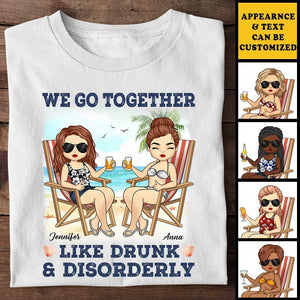Meilleurs amis ensemble, ivres et désordonnés - T-shirt unisexe personnalisé - Cadeau pour meilleur ami