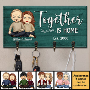 Ensemble, c'est la maison - Porte-clés personnalisé, porte-clés - Cadeau pour couple, mari et femme