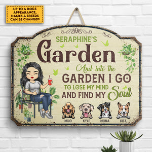 Dans le jardin, je trouve mon âme - Panneau en bois personnalisé - Cadeau pour les amateurs de jardinage