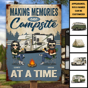 Créer des souvenirs sur un camping – Plaque en métal personnalisée – Cadeau pour les amateurs de camping