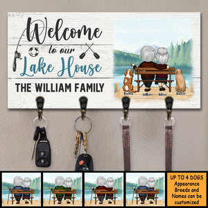 Bienvenue dans notre maison au bord du lac - Porte-clés personnalisé, porte-clés - Cadeau pour couples, mari et femme