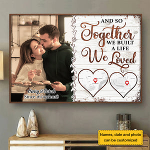 Ensemble, construisons une vie ! Affiche horizontale personnalisée ! Télécharger une image ! Cadeau pour couple, mari et femme