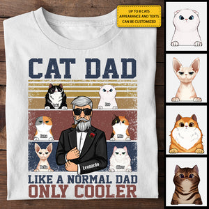 T-shirt et sweat à capuche unisexe personnalisé « Cat Dad Cooler » – Cadeau pour papa