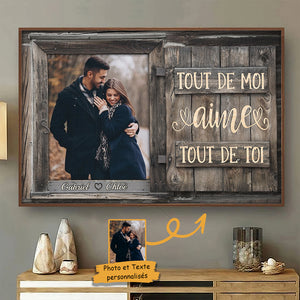 Tout De Moi Aime Tout De Toi - Télécharger image, cadeau pour couples, mari femme - Affiche horizontale personnalisée Français