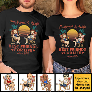 Meilleurs amis pour la vie - T-shirt unisexe personnalisé, sweat à capuche, sweat-shirt - Cadeau pour couple, mari et femme, anniversaire, fiançailles, mariage, cadeau de mariage