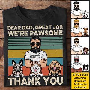 Dear Mom Dad We're Pawsome - Personalized Unisex T-Shirt, Hoodie - Gift For Pet Lovers