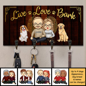 Porte-clés personnalisé Live Love Bark - Cadeau pour couple, mari et femme