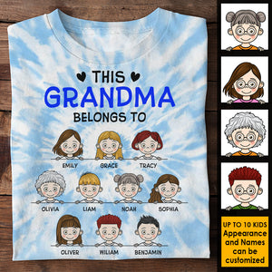 Cette grand-mère cool appartient à ses petits-enfants - Cadeau pour grand-mère, T-shirt unisexe personnalisé imprimé sur toute la surface