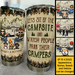 Asseyons-nous au camping - Gobelet personnalisé - Cadeau pour les amateurs de camping