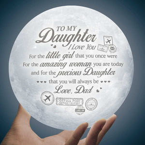 Ma précieuse fille, ma petite fille - Lampe lunaire - À ma fille, cadeau pour fille, cadeau de papa pour fille, cadeau d'anniversaire pour fille, cadeau de Noël