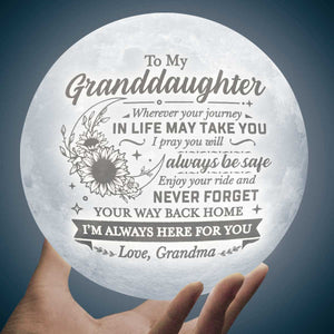 N'oublie jamais ton chemin de retour - Lampe lunaire - À ma petite-fille, cadeau pour petite-fille, cadeau de grand-mère pour petite-fille, cadeau d'anniversaire pour petite-fille, cadeau de Noël