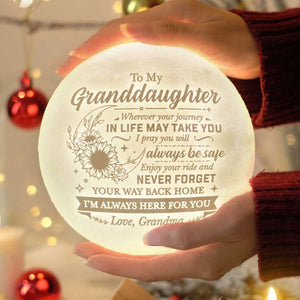 N'oublie jamais ton chemin de retour - Lampe lunaire - À ma petite-fille, cadeau pour petite-fille, cadeau de grand-mère pour petite-fille, cadeau d'anniversaire pour petite-fille, cadeau de Noël