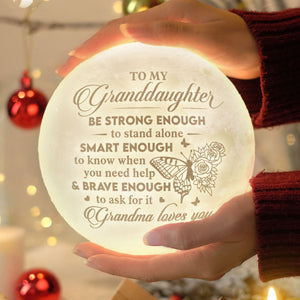 Assez courageux pour demander de l'aide - Lampe lunaire - À ma petite-fille, cadeau pour petite-fille, cadeau de grand-mère pour petite-fille, cadeau d'anniversaire pour petite-fille, cadeau de Noël