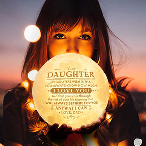 Mon plus grand souhait - Lampe lunaire - Pour ma fille, cadeau pour fille, cadeau de papa pour fille, cadeau d'anniversaire pour fille, cadeau de Noël