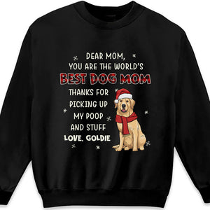 Merci d'avoir ramassé mes crottes et autres affaires - T-shirt unisexe personnalisé pour chien, sweat à capuche, sweat-shirt - Cadeau de Noël pour les propriétaires d'animaux et les amoureux des animaux