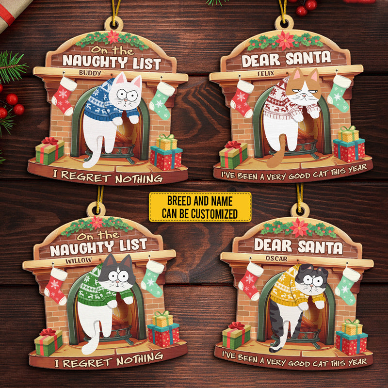 Cher Père Noël, c'était le chat - Ornement personnalisé en bois en forme de chat - Cadeau de Noël pour les propriétaires d'animaux et les amoureux des animaux