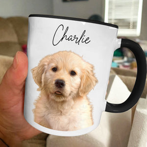 Mug personnalisé avec photo de notre serviteur humain - Cadeau pour les propriétaires et les amoureux des animaux