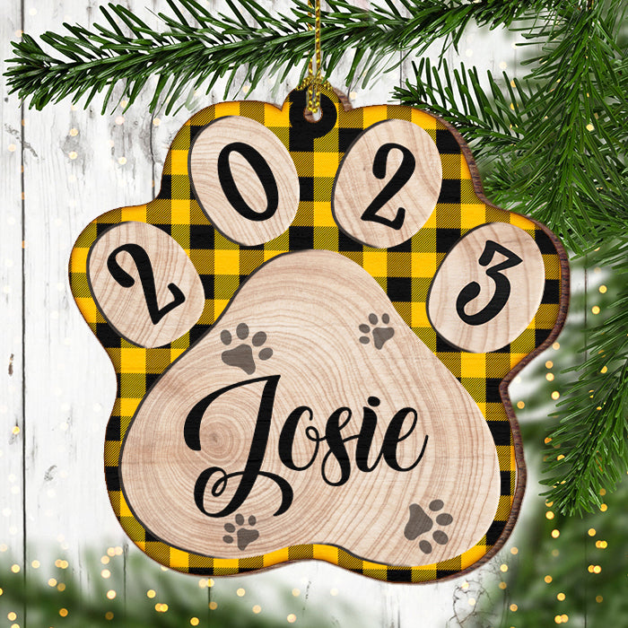 Patte de chien - Noël approche - Décoration de Noël en bois personnalisée en forme de patte
