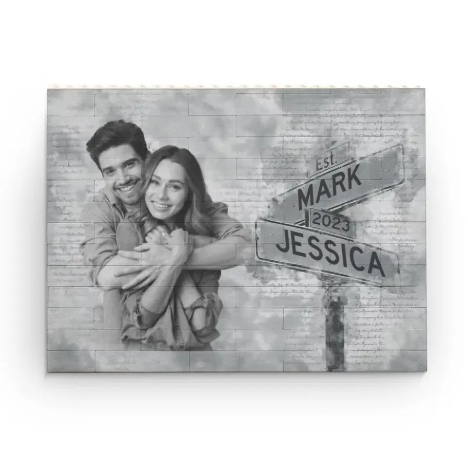 Photo personnalisée « Je suis toujours avec toi » - Blocs de construction rectangulaires horizontaux personnalisés pour couple - Cadeau pour mari et femme, anniversaire