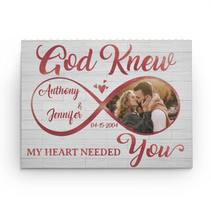 Photo personnalisée « Mon cœur avait besoin de toi » – Blocs de construction rectangulaires horizontaux personnalisés pour couple – Cadeau pour mari et femme, anniversaire